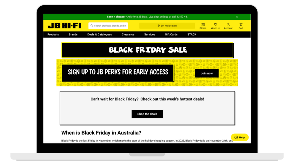 Black Friday Sale Landing Page Example